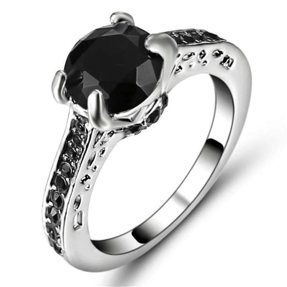 Hot-Fashion-Expensive-Women-Black-Sapphire-size-9